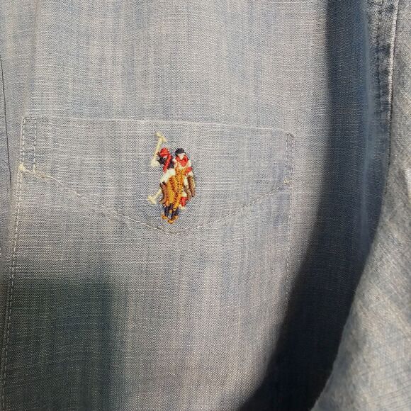 U.S. Polo Assn. Denim Men's Button Up Jean Shirt 100% Cotton sz 2XL - Picture 6 of 8